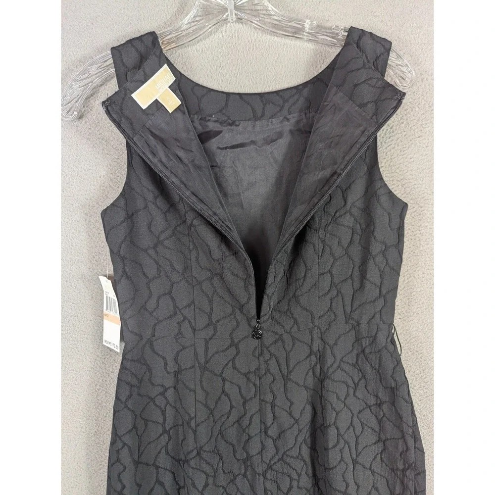 Michael Kors Dress Sleeveless Textured Goth Sheath Pleated Y2K Black Size‎ 2 NWT